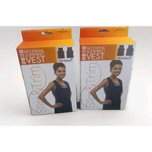 Set of 2 - SLIM TRIM Neoprene Slimming Vest  Medium Large Exercise Workout